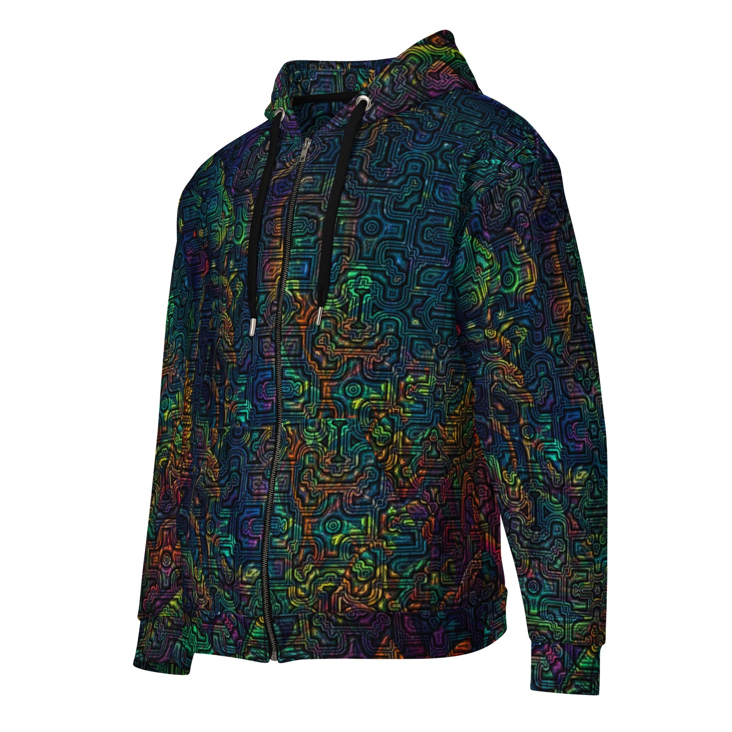 Shipibo Conibo Jungle Unisex Zip Hoodie
