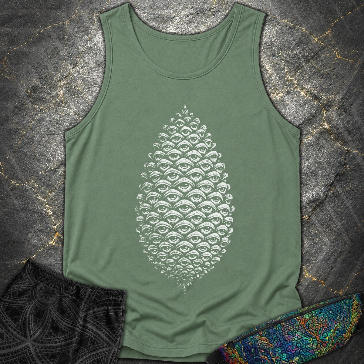 All Seeing Pinecone - All Seeing Pinecone Comfort Tank Top - Light Green