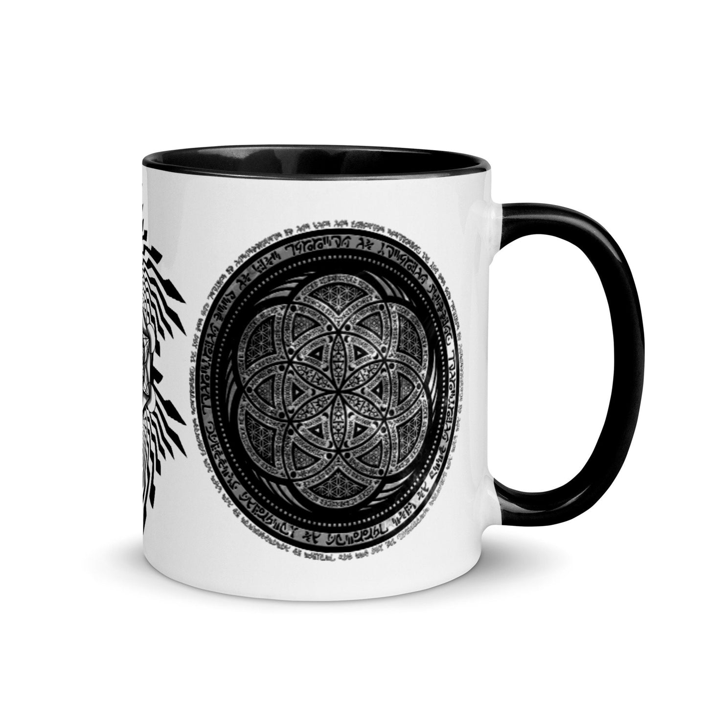 Flower Of Life Mug | Seed Of Life | Metatron's Cube | Sacred Geometry | Spiritual Gift | Intricate Geometric Artwork Mug with Color Inside