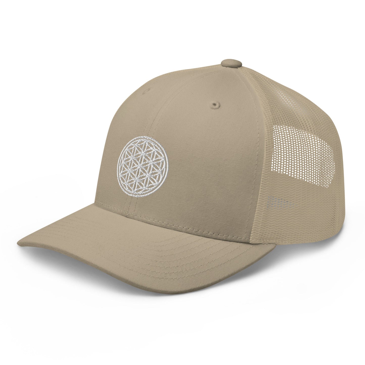 Flower Of Life | Festival Clothing | Spiritual Gift | Sacred Geometry | Psychedelic Hat | Embroidered Trucker Cap