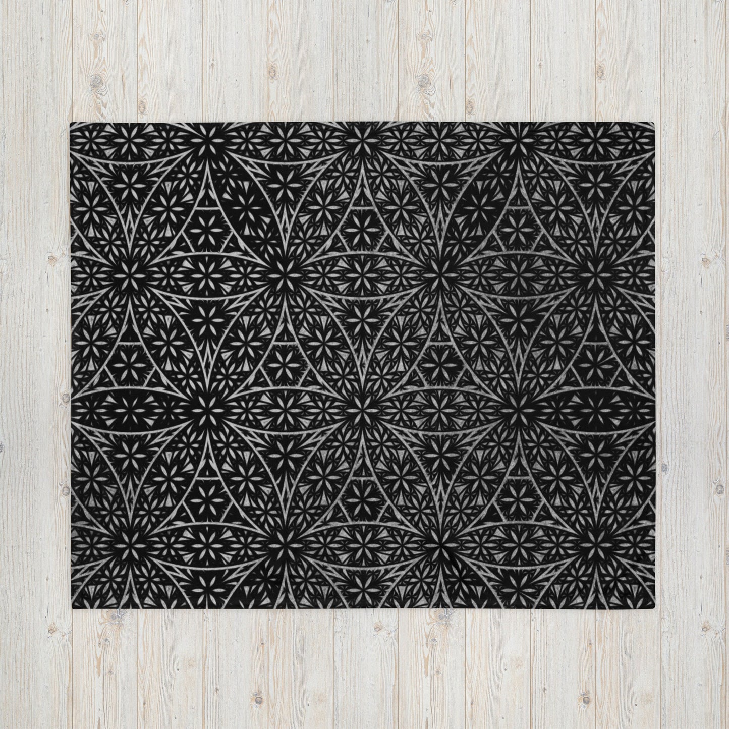 Flower Of Life Fractal Pattern | Sacred Geometry Cover | Warm Festival Tapestry | Intricate Psychedelic Geometric Pattern | Throw Blanket