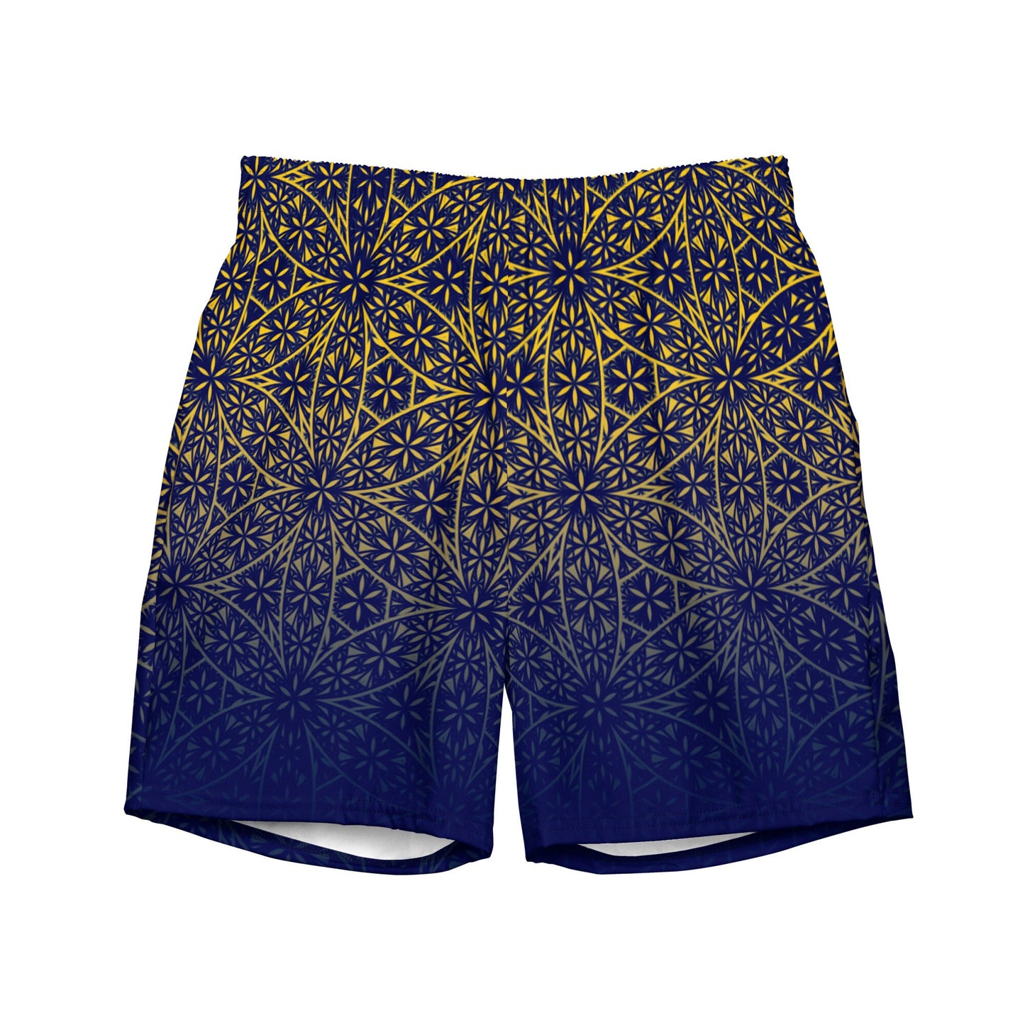 Flower Of Life Fractal Pattern | Sacred Geometry Swim Shorts | Intricate Psychedelic Geometric Pattern | Men's swim trunks
