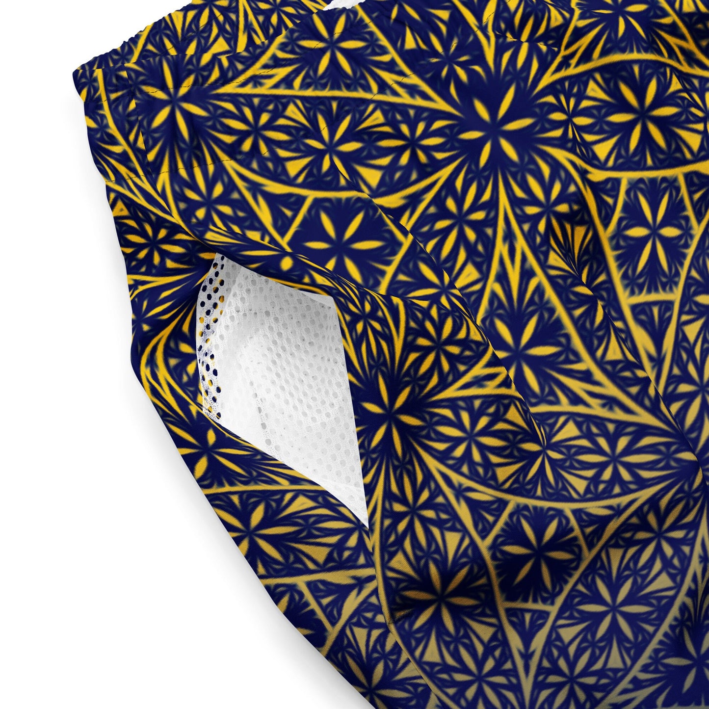 Flower Of Life Fractal Pattern | Sacred Geometry Swim Shorts | Intricate Psychedelic Geometric Pattern | Men's swim trunks