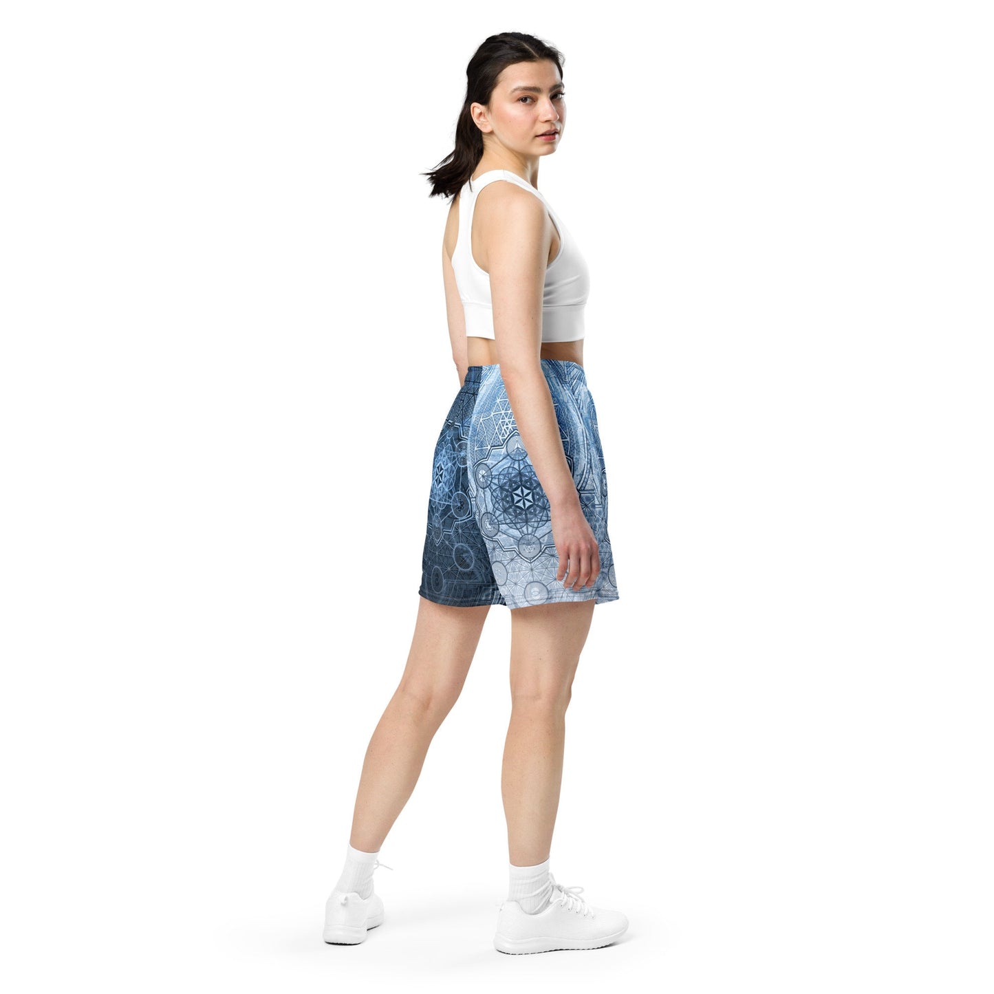 Sri Yantra | Sacred Geometry Patterns | Flower Of Life | Metatron's Cube Shorts | Tree Of Life | Psychedelic Wear | Unisex mesh shorts