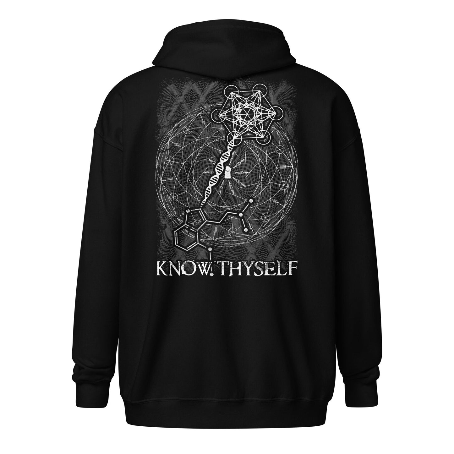 Da Vinci Metatron's Cube Sacred Geometry | Sacred geometry | Psychedelic Clothing | Festival Wear | Unisex heavy blend zip hoodie