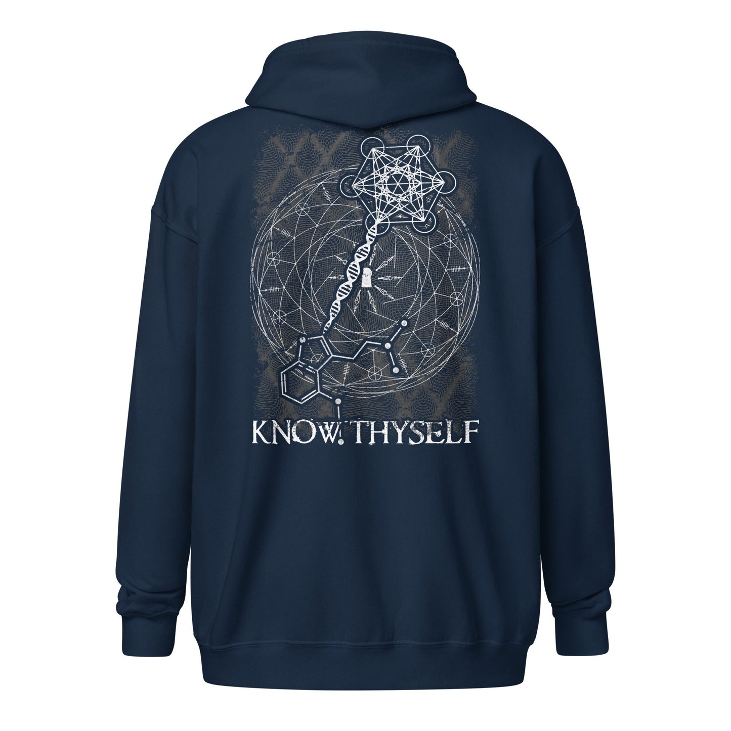 Da Vinci Metatron's Cube Sacred Geometry | Sacred geometry | Psychedelic Clothing | Festival Wear | Unisex heavy blend zip hoodie