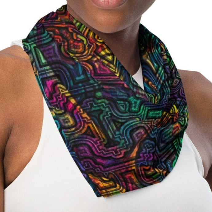 Shipibo Conibo Pattern | Ayahuaska Hoodie | Psychedelic Intricate Artwork | Sacred Geometry Clothing | All-over print bandana