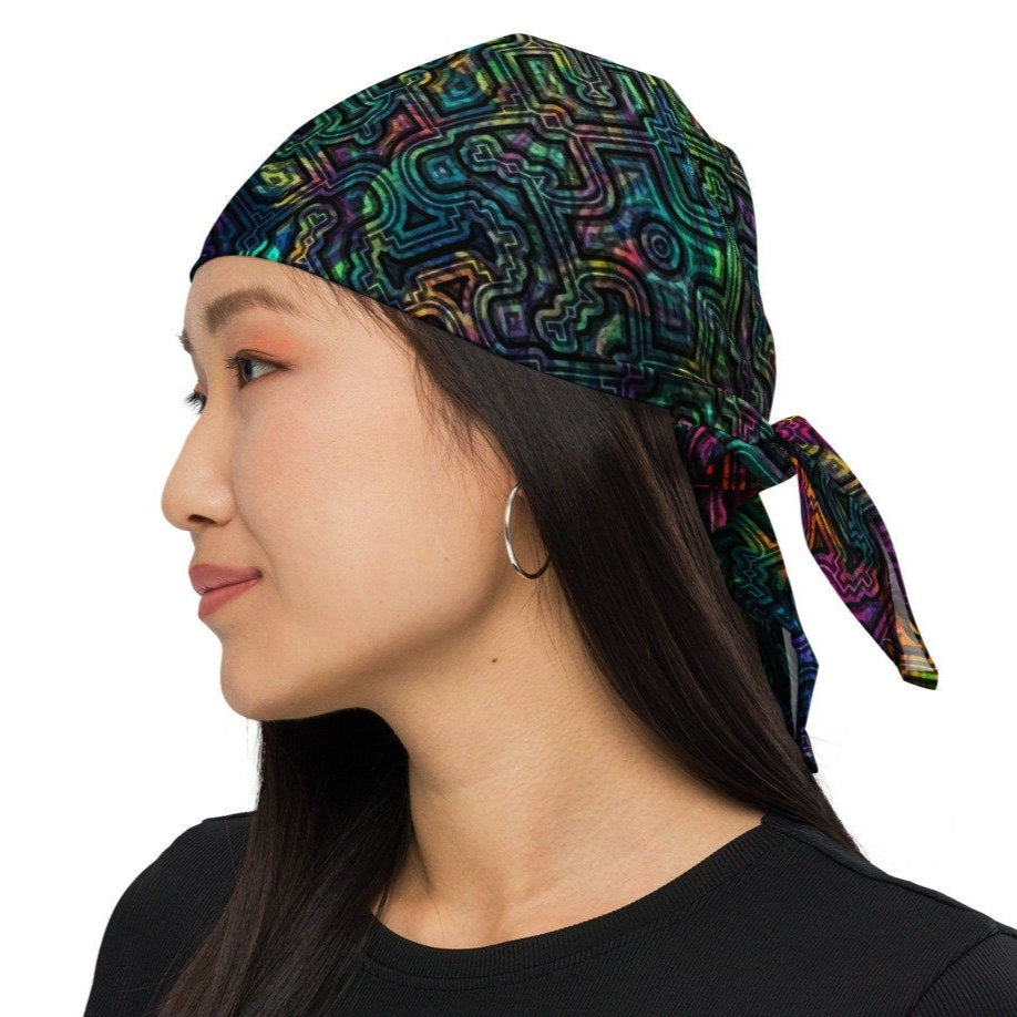 Shipibo Conibo Pattern | Ayahuaska Hoodie | Psychedelic Intricate Artwork | Sacred Geometry Clothing | All-over print bandana