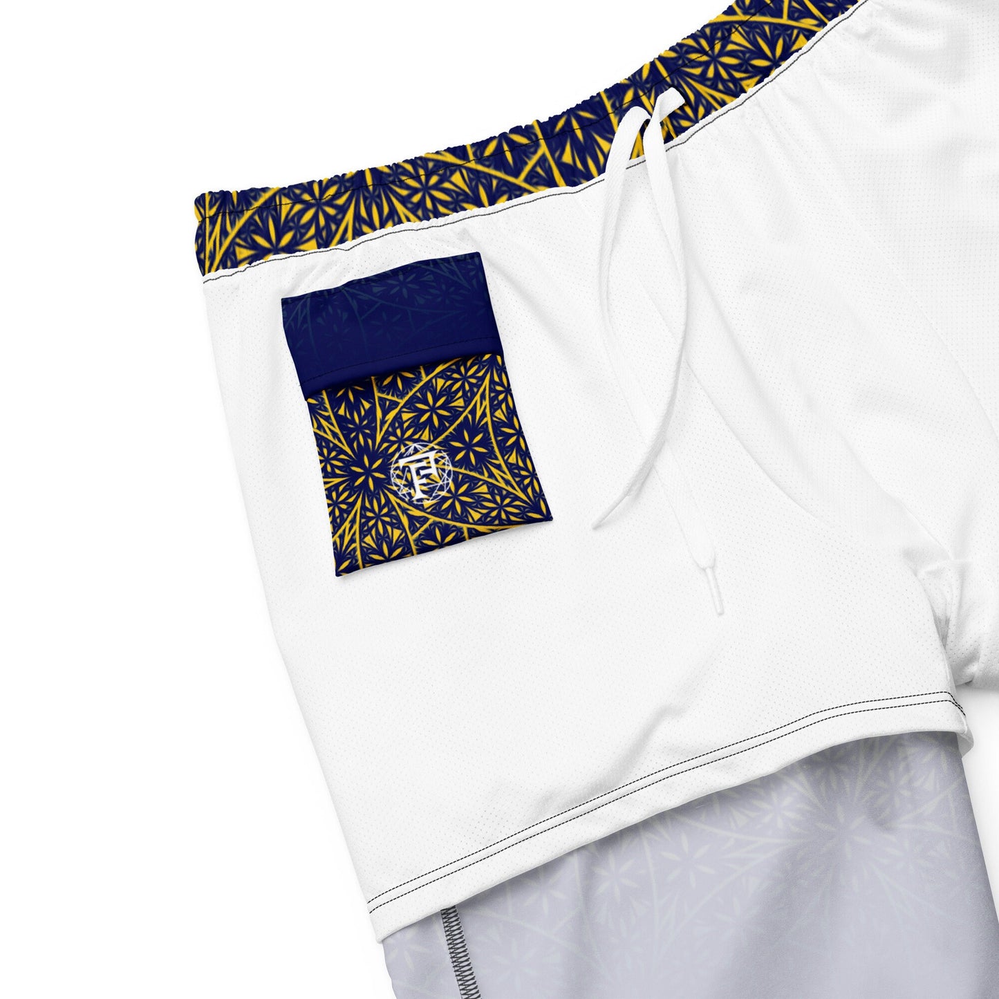 Flower Of Life Fractal Pattern | Sacred Geometry Swim Shorts | Intricate Psychedelic Geometric Pattern | Men's swim trunks