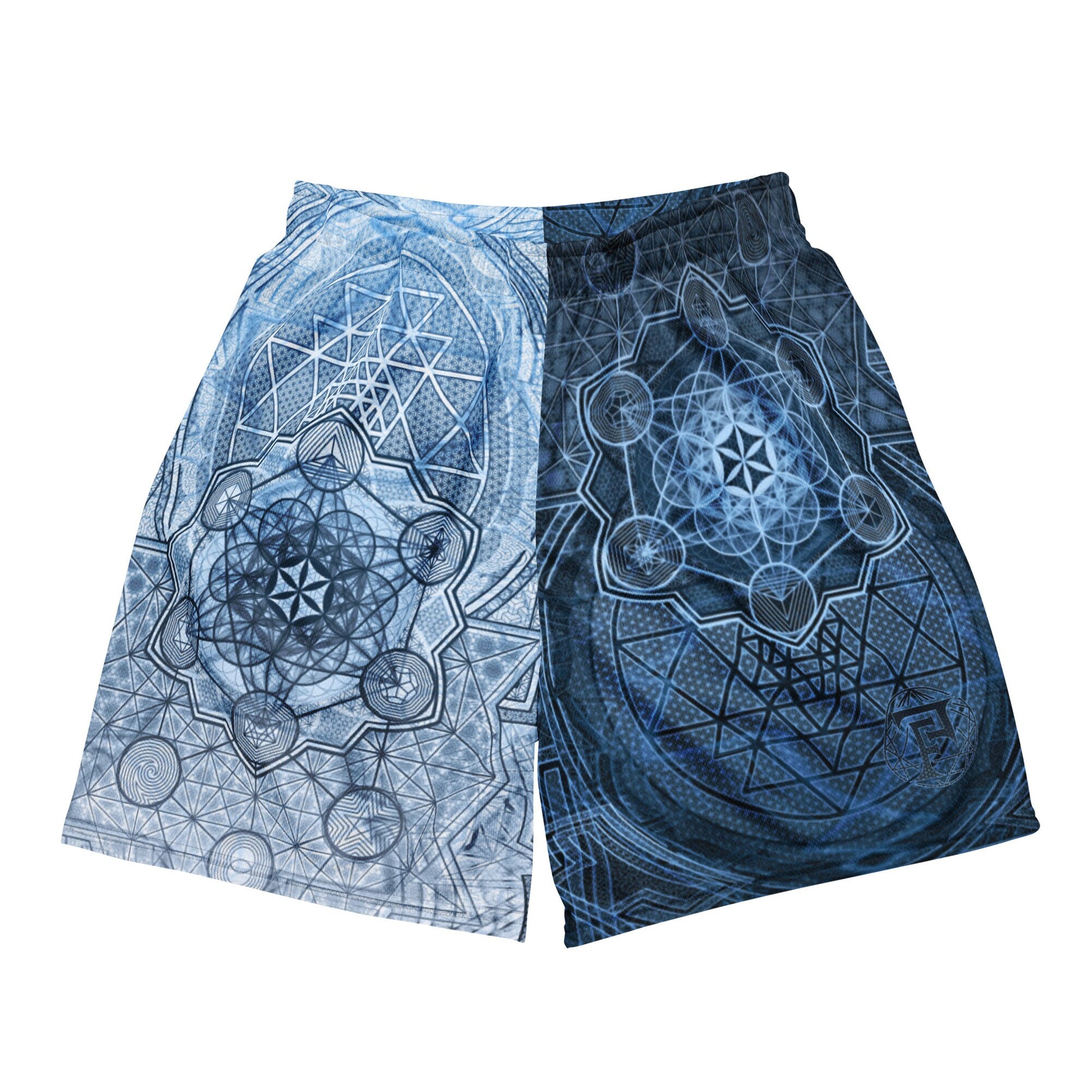 Sri Yantra | Sacred Geometry Patterns | Flower Of Life | Metatron's Cube Shorts | Tree Of Life | Psychedelic Wear | Unisex mesh shorts