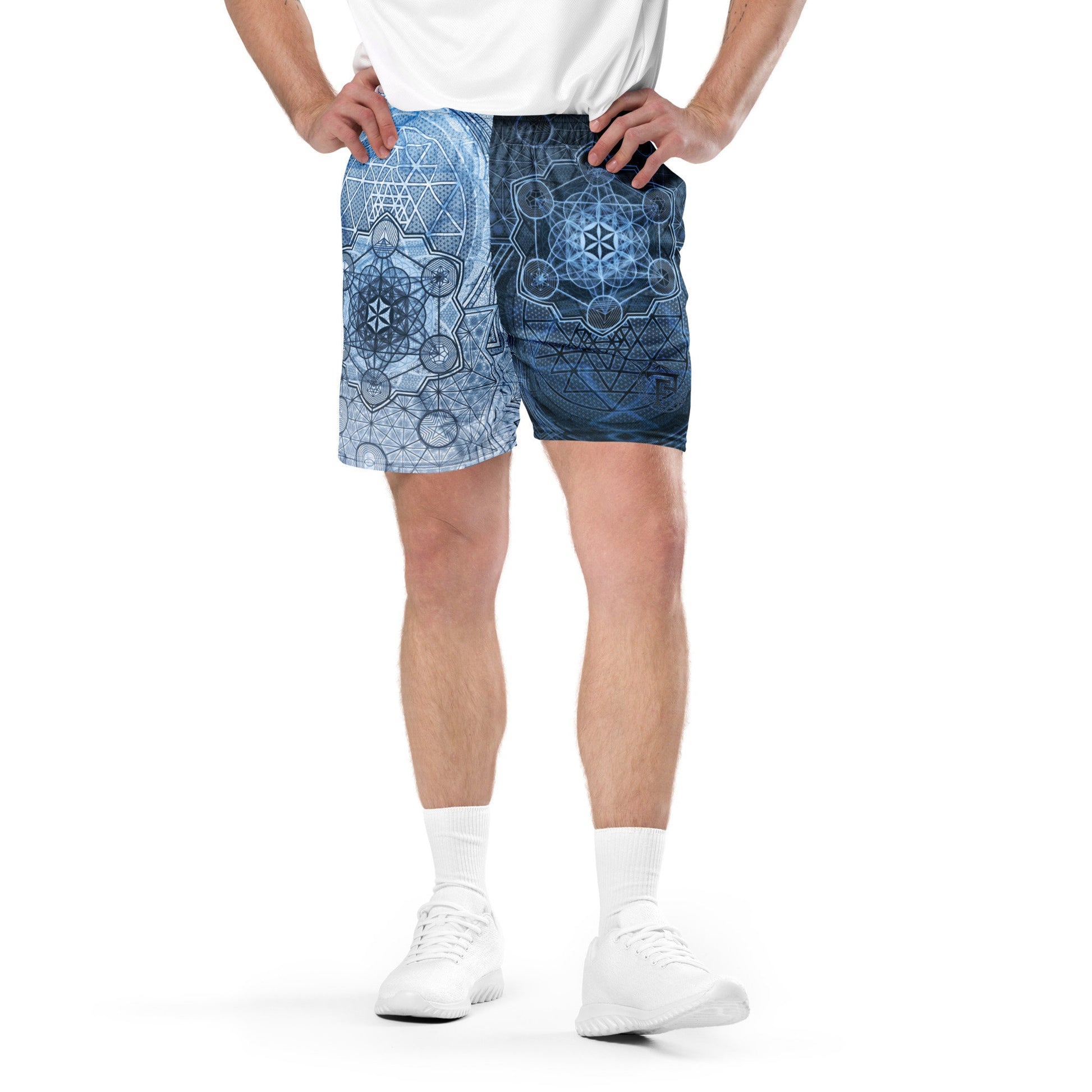 Sri Yantra | Sacred Geometry Patterns | Flower Of Life | Metatron's Cube Shorts | Tree Of Life | Psychedelic Wear | Unisex mesh shorts