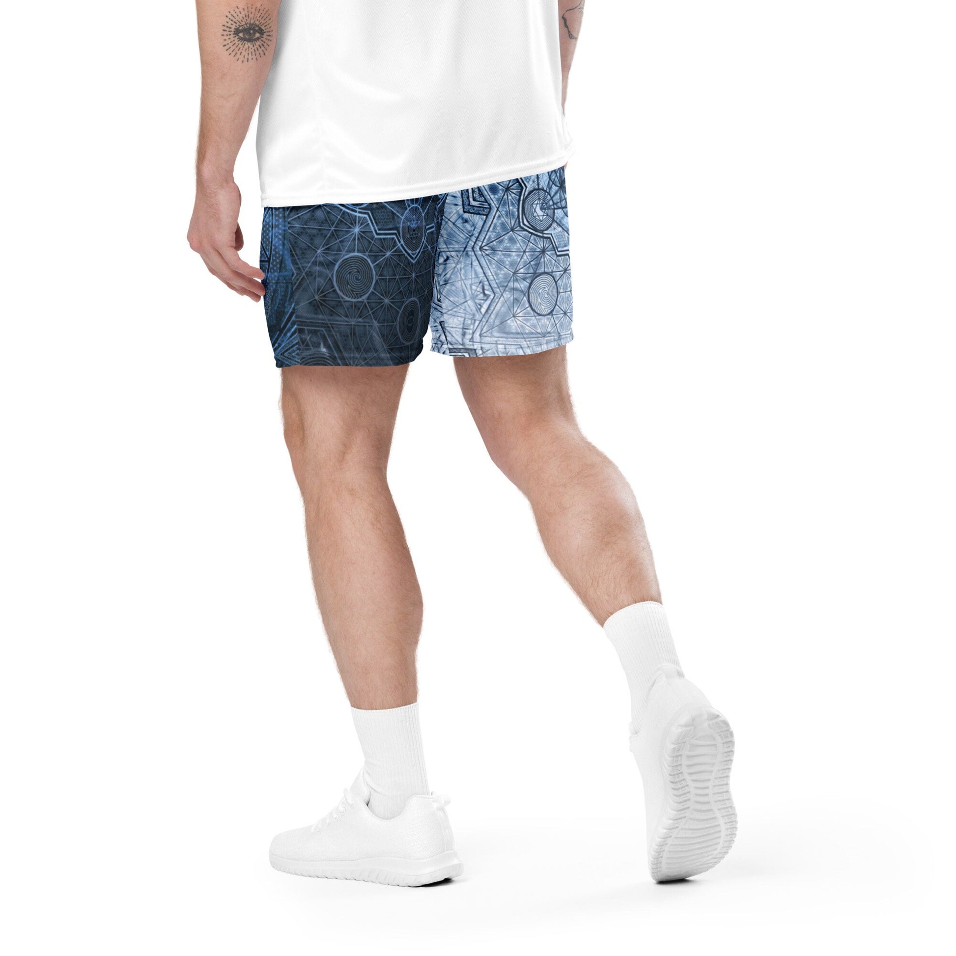 Sri Yantra | Sacred Geometry Patterns | Flower Of Life | Metatron's Cube Shorts | Tree Of Life | Psychedelic Wear | Unisex mesh shorts