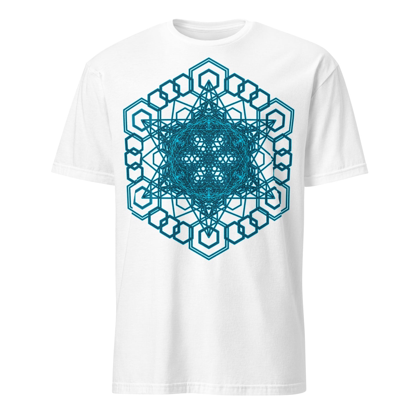 Sacred Geometry T-Shirt, Blue Geometric Mandala Shirt, Visionary Pattern Graphic Tee