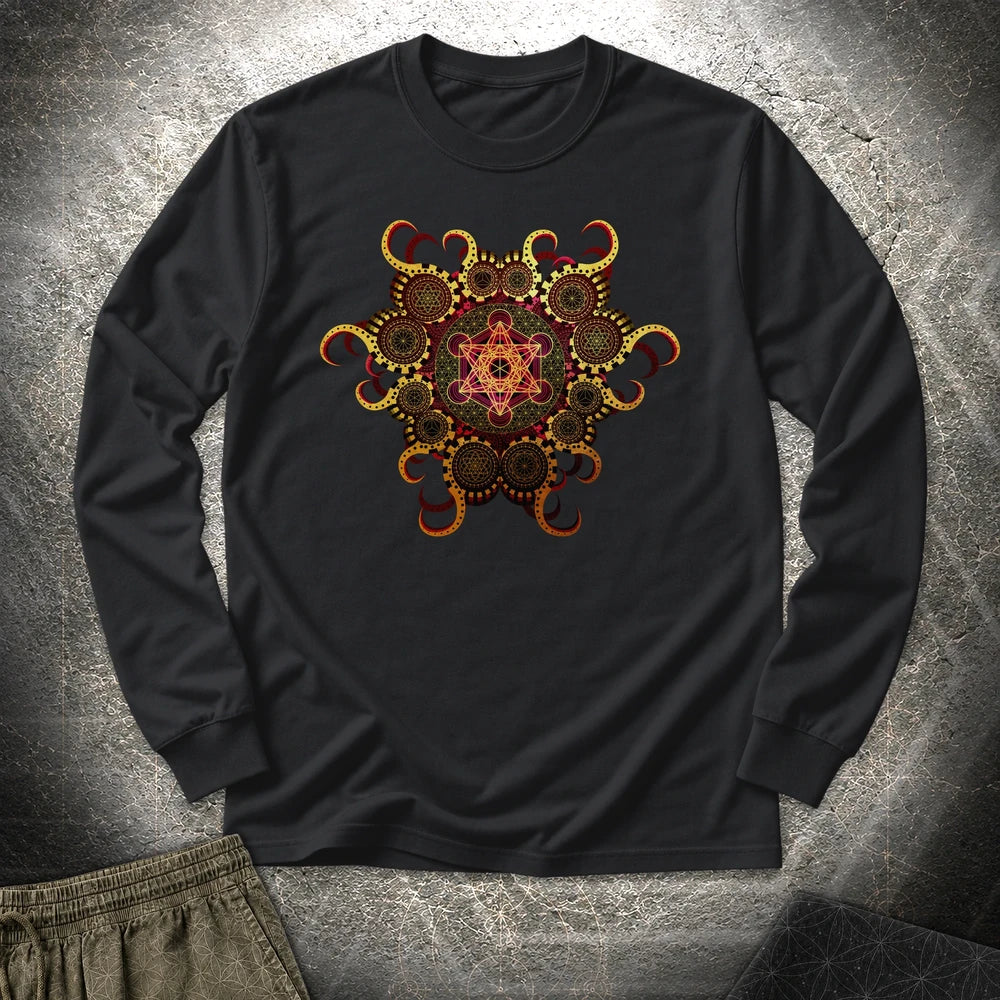 Organic Metatron long sleeve shirt with full front artwork