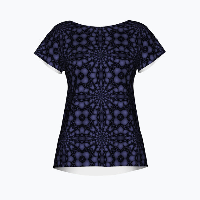 Midnight Fractal Bloom Women's T-Shirt