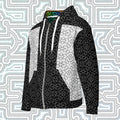 Shipibo Conibo Dark Unisex Recycled Polyester Zip Hoodie