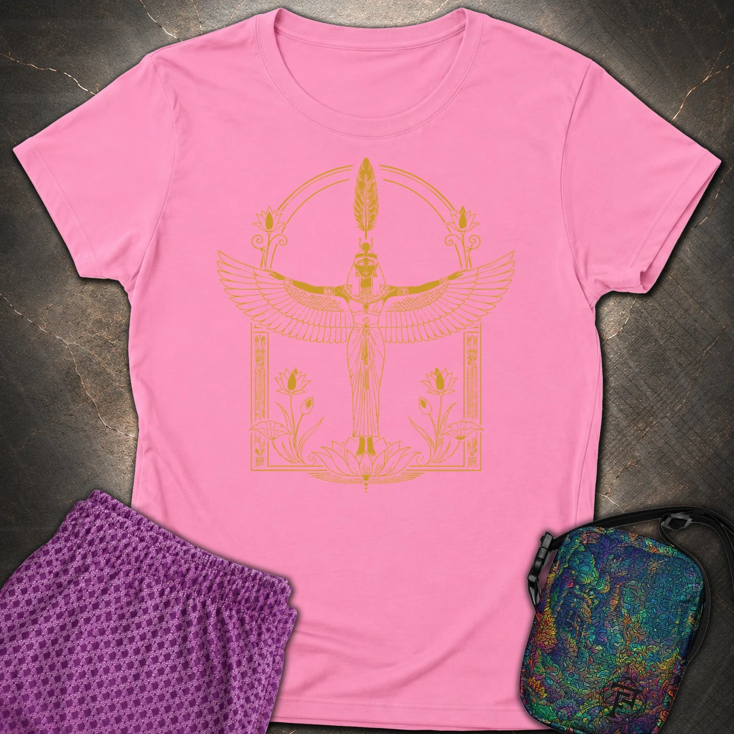 Winged Goddess of Sacred Balance - Winged Goddess of Sacred Balance Womens T-Shirt - Azalea