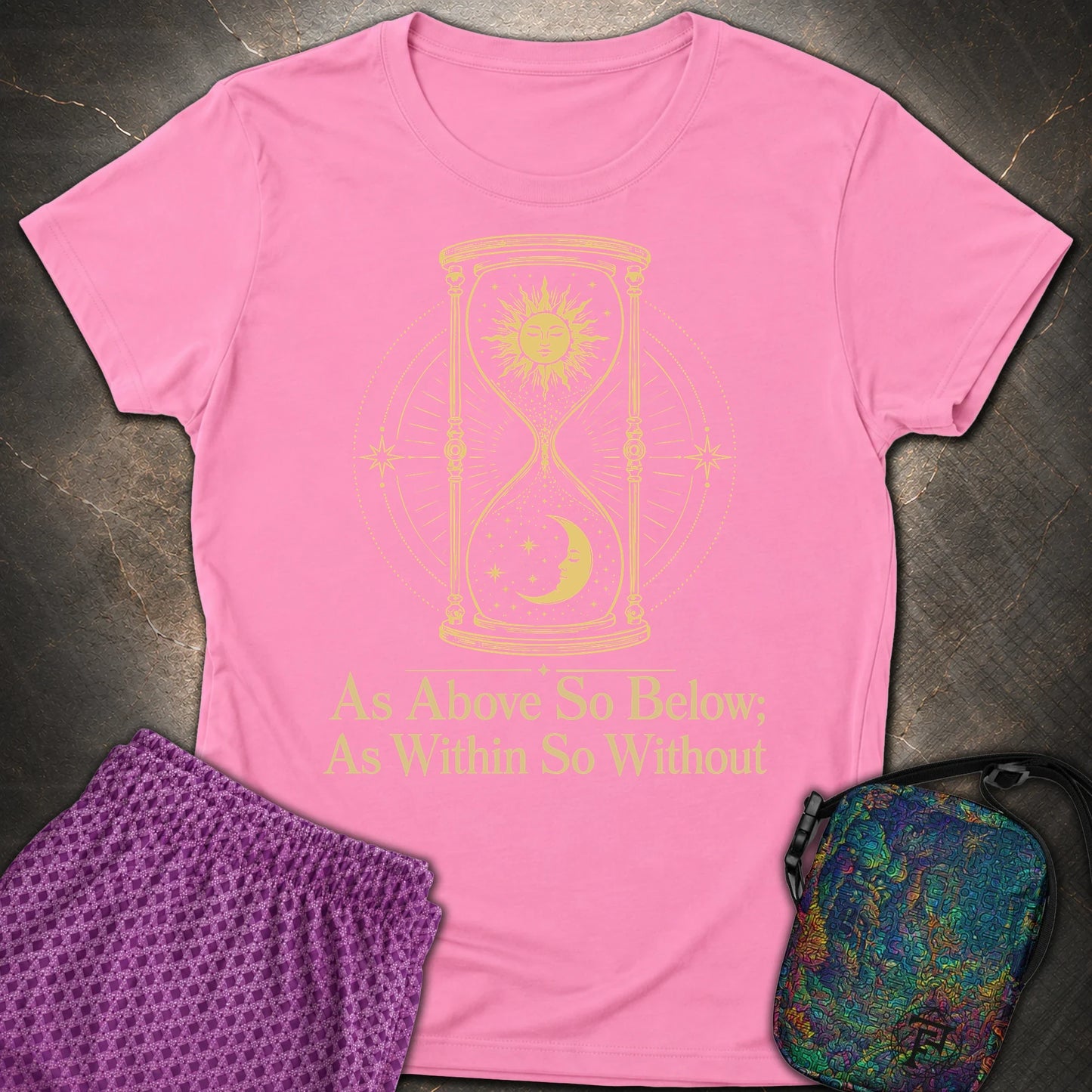 As Above So Below Hourglass - As Above So Below Hourglass Womens T-Shirt - Azalea
