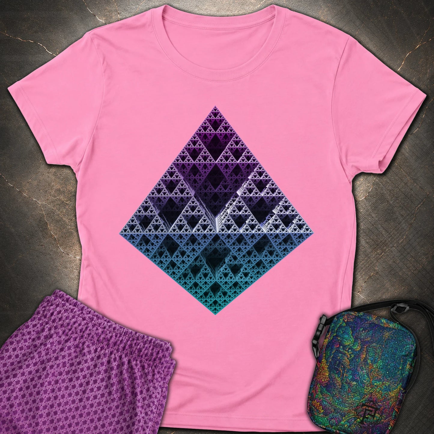 Sierpinski 3D Fractal T-Shirt - Sierpinski 3D Fractal Womens T-Shirt - Azalea