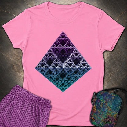 Sierpinski 3D Fractal T-Shirt - Sierpinski 3D Fractal Womens T-Shirt - Azalea