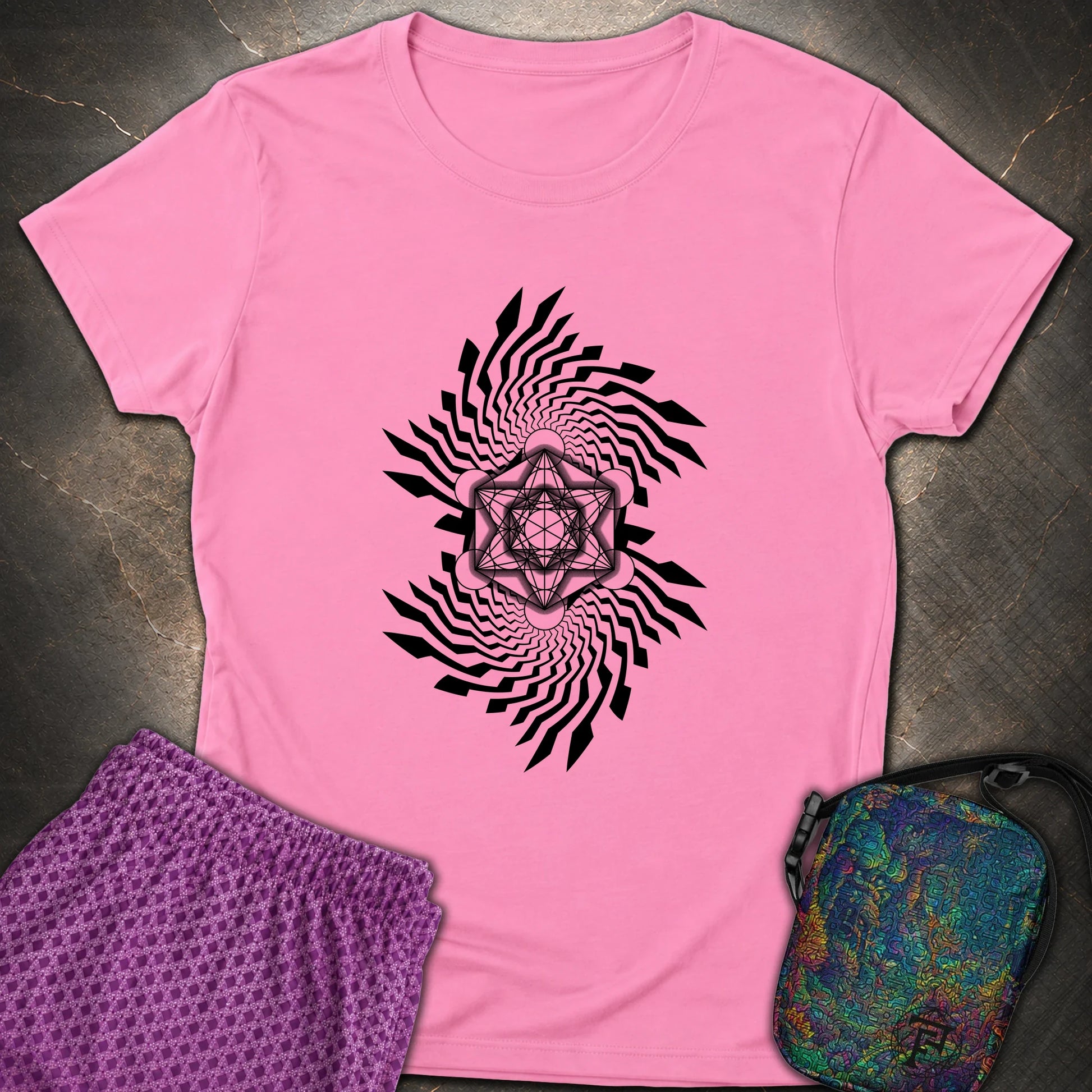 Spiral Metatron T-Shirt - Spiral Metatron Womens T-Shirt - Azalea
