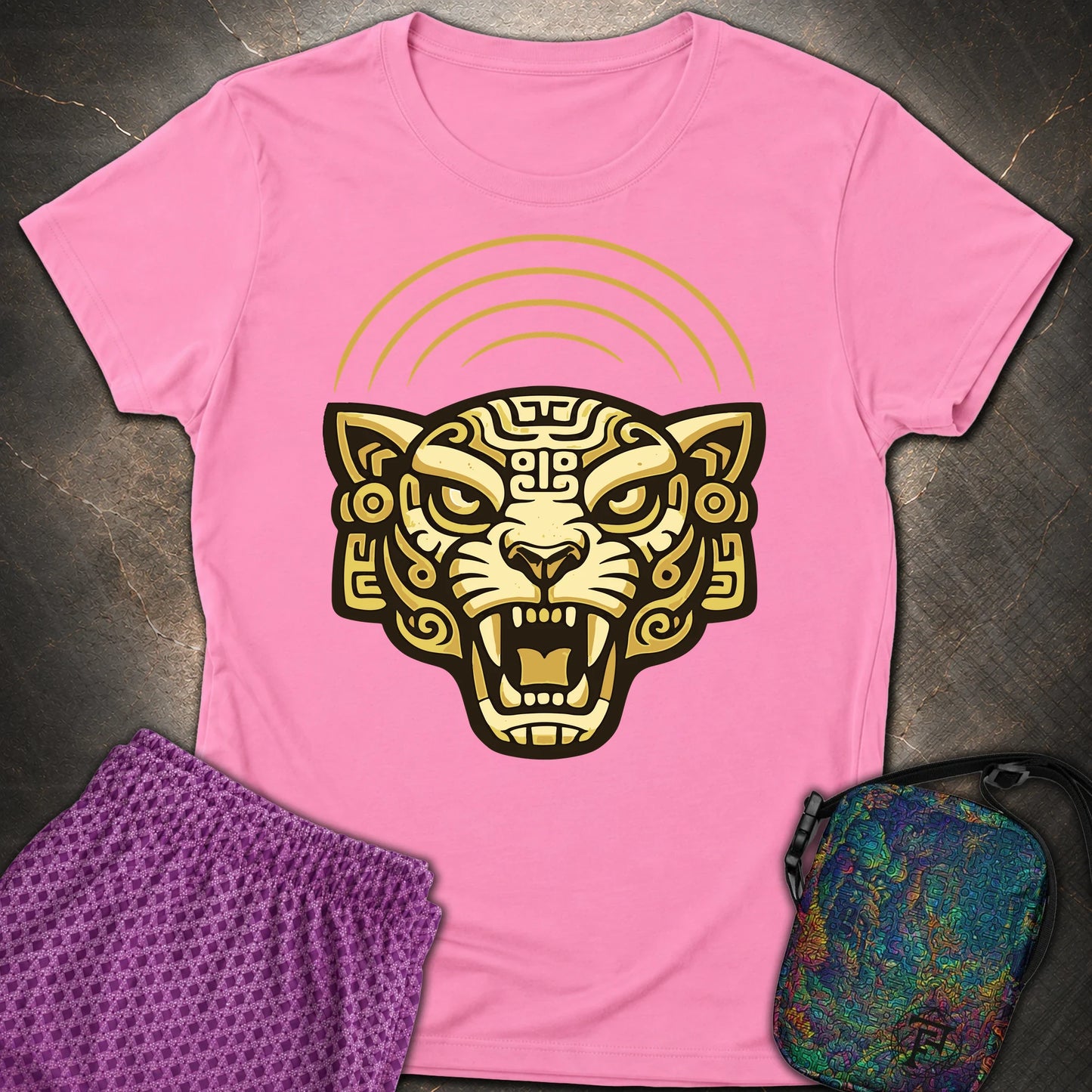 Mayan Jaguar - Mayan Jaguar Womens T-Shirt - Azalea