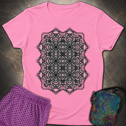 Monochrome Geometric Nexus - Monochrome Geometric Nexus Womens T-Shirt - Azalea