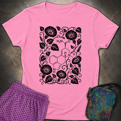 Morning Glory Molecule - Morning Glory Molecule Womens T-Shirt - Azalea