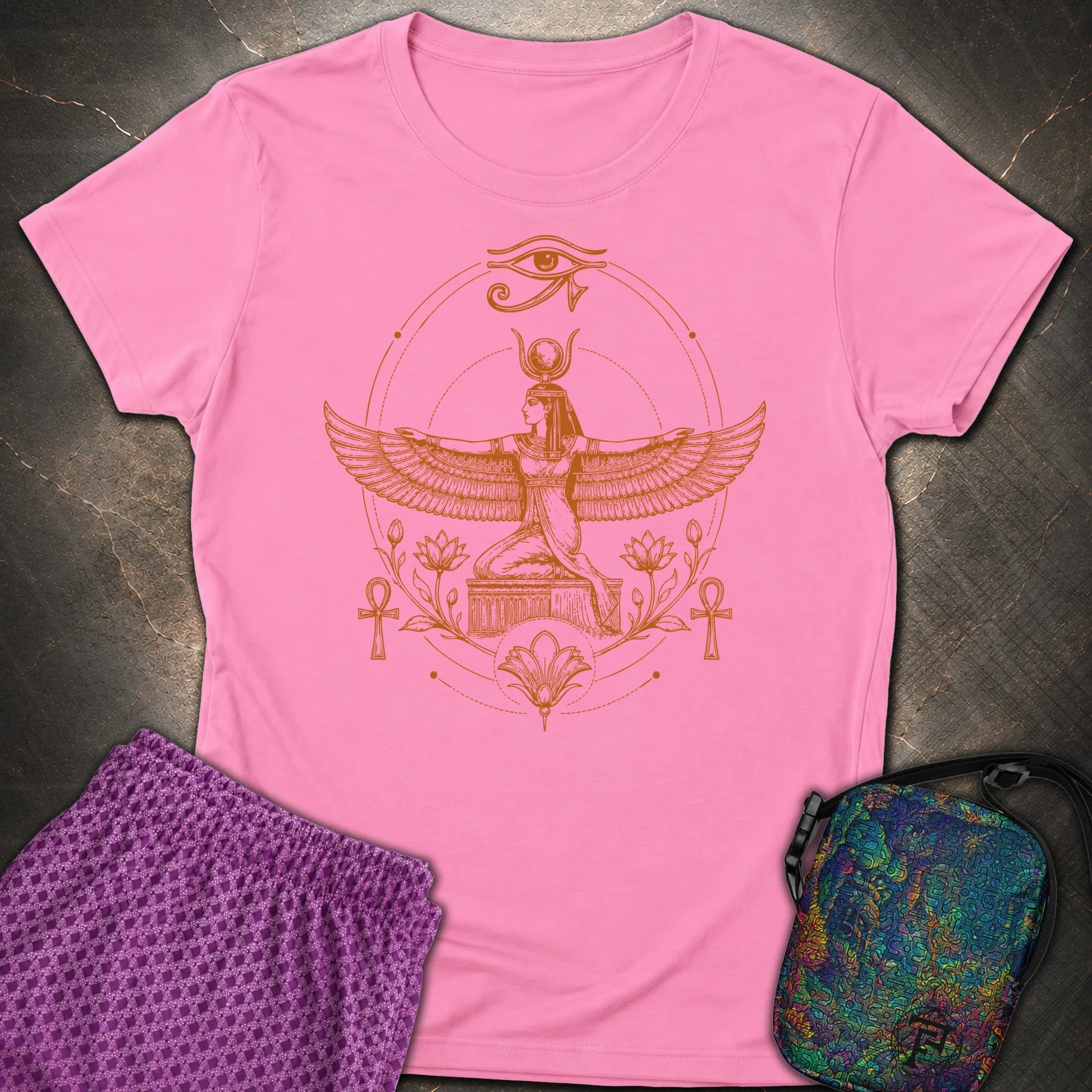 Winged Goddess of the Nile - Winged Goddess of the Nile Womens T-Shirt - Azalea