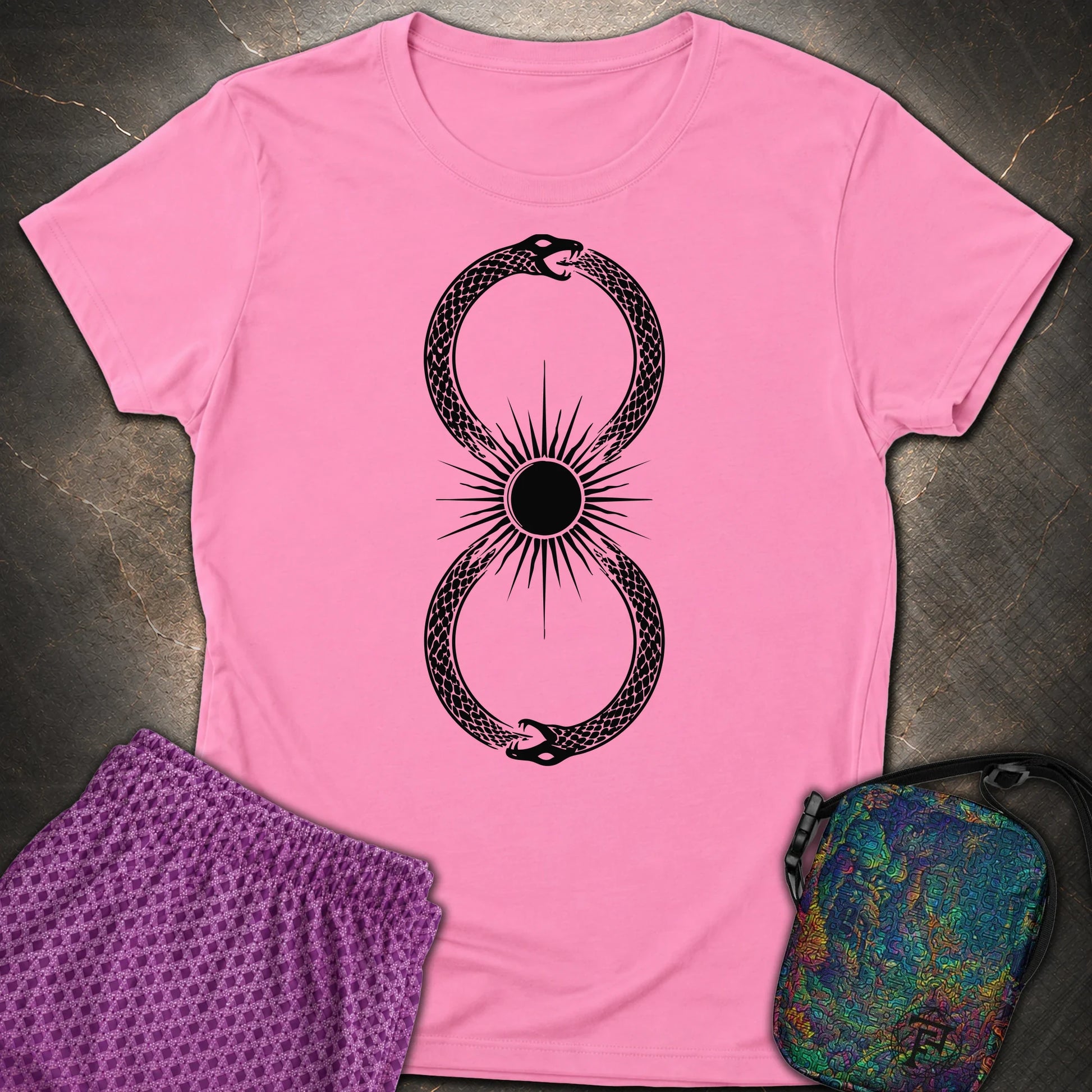 Ouroboros Sun - Ouroboros Sun Womens T-Shirt - Azalea