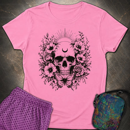 Moon Phases Moth - Moon Phases Moth Womens T-Shirt - Azalea