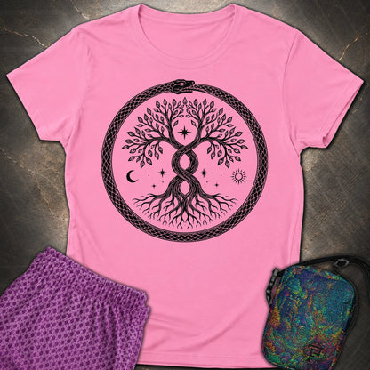 888 Ouroboros Tree Womens T-Shirt - 888 Ouroboros Tree Womens T-Shirt - Azalea
