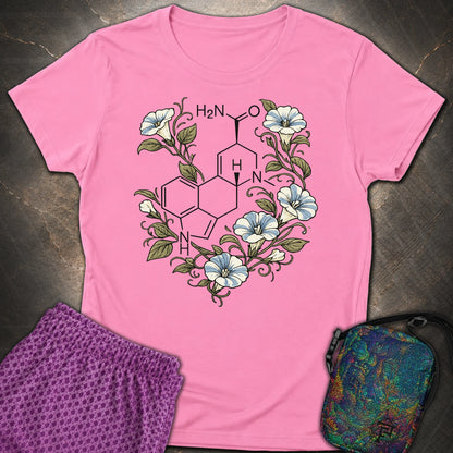 Morning Glory Molecule Color - Morning Glory Molecule Color Womens T-Shirt - Azalea