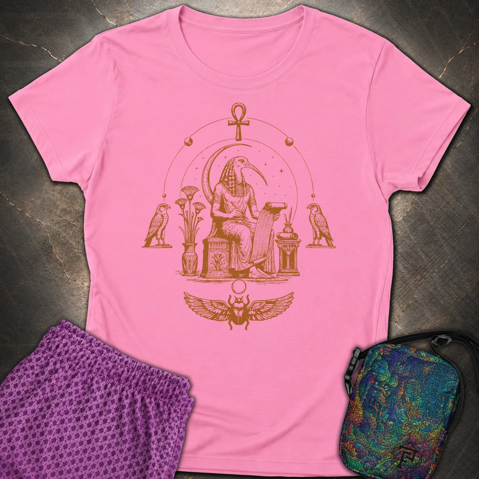 Ibis Scribe Beneath the Moon - Ibis Scribe Beneath the Moon Womens T-Shirt - Azalea