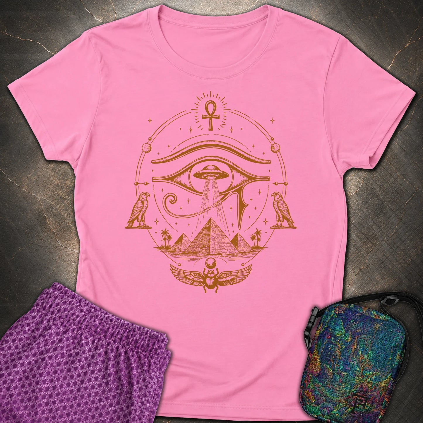 Ancient Eye Over Alien Pyramids - Ancient Eye Over Alien Pyramids Womens T-Shirt - Azalea