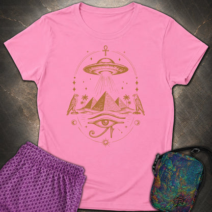 Starship Above the Sacred Pyramids - Starship Above the Sacred Pyramids Womens T-Shirt - Azalea
