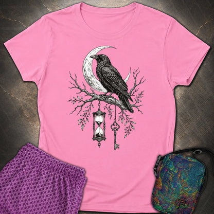 Crow Hourglass Key - Crow Hourglass Key Womens T-Shirt - Azalea