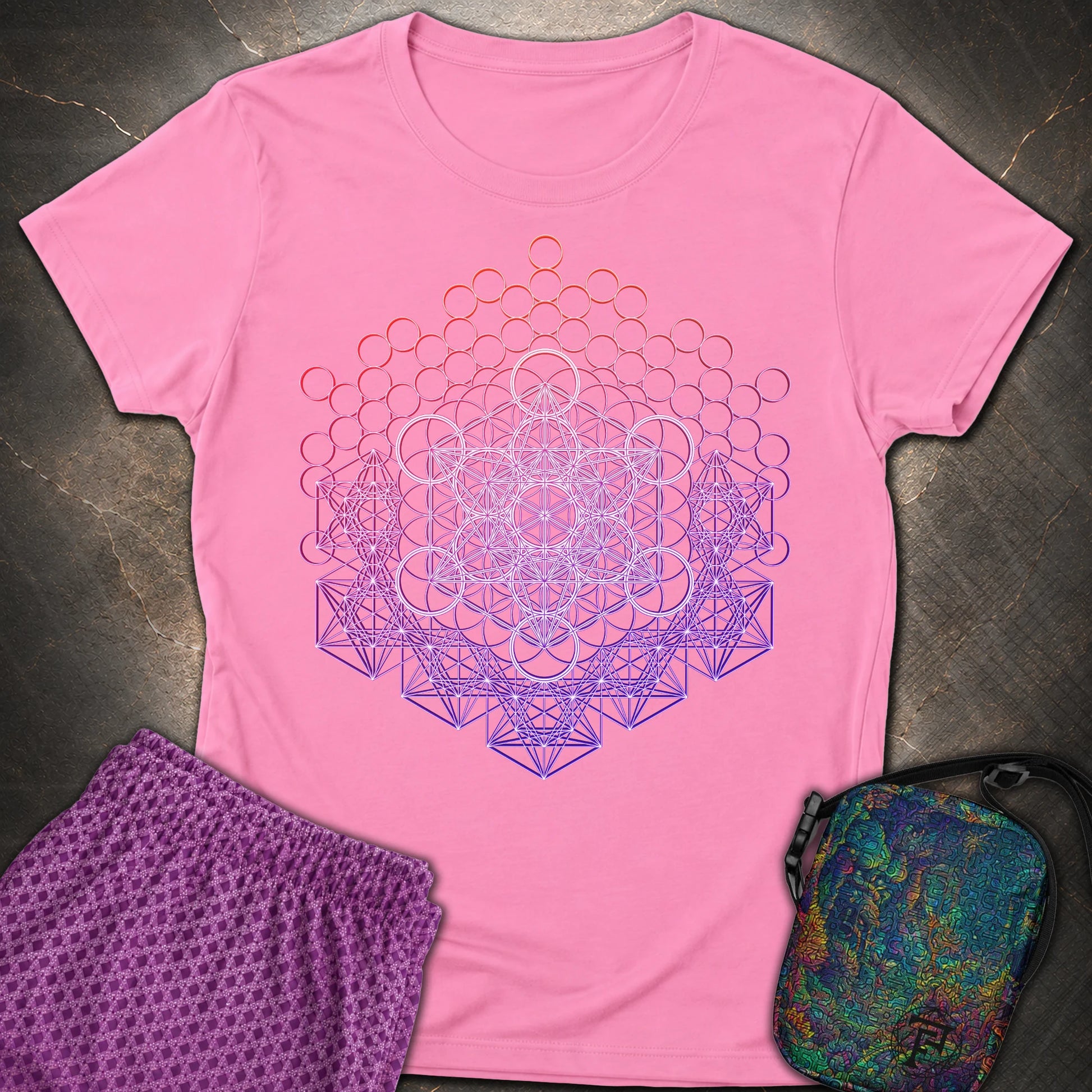 Metatron And Flower Connection - Metatron And Flower Connection Women's T-Shirt - Azalea