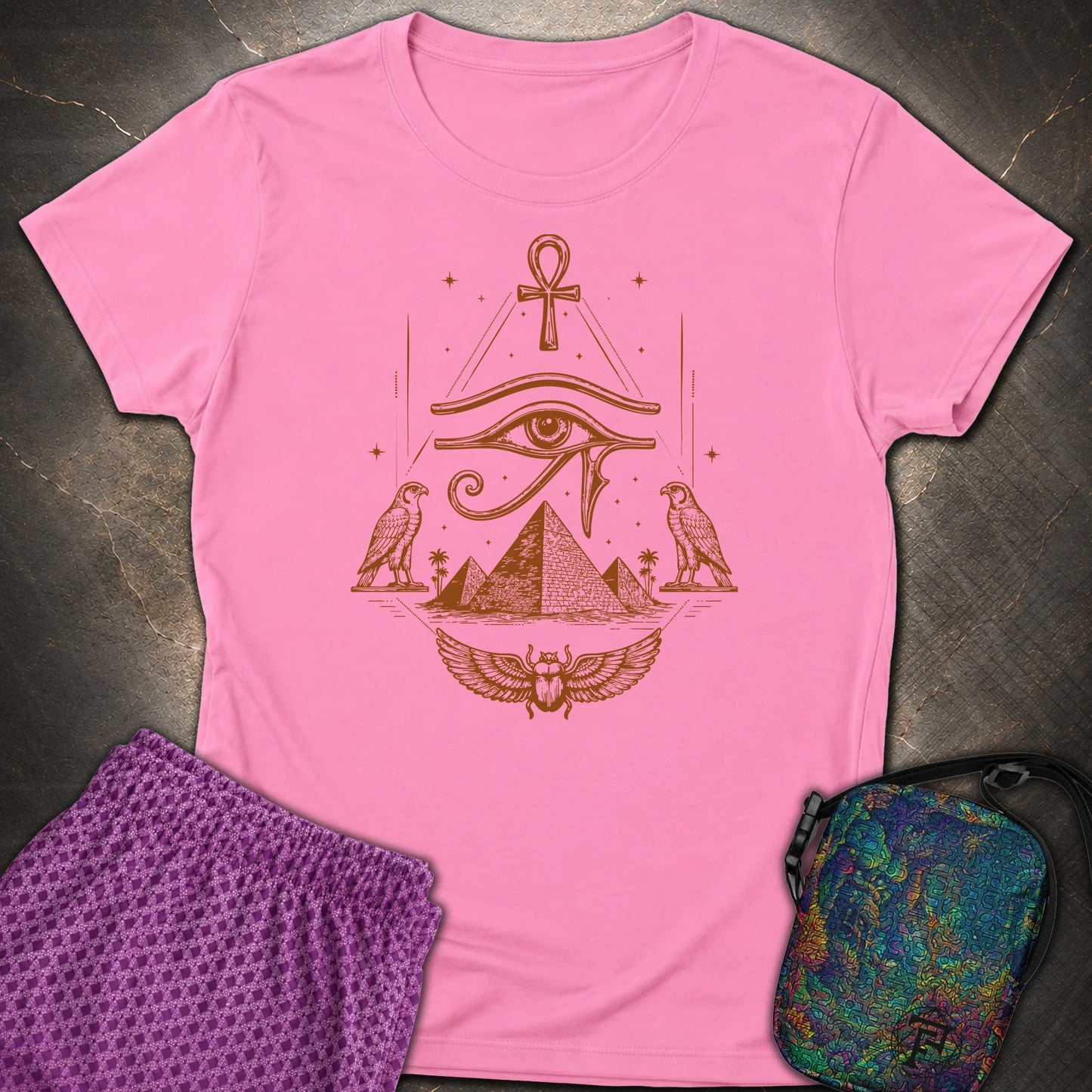 Eye Above the Ancient Pyramids - Eye Above the Ancient Pyramids Womens T-Shirt - Azalea