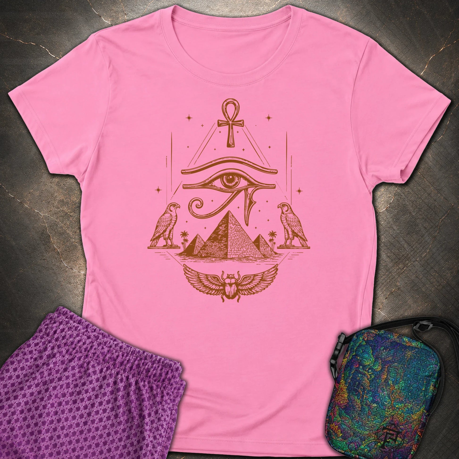 Eye Above the Ancient Pyramids - Eye Above the Ancient Pyramids Womens T-Shirt - Azalea