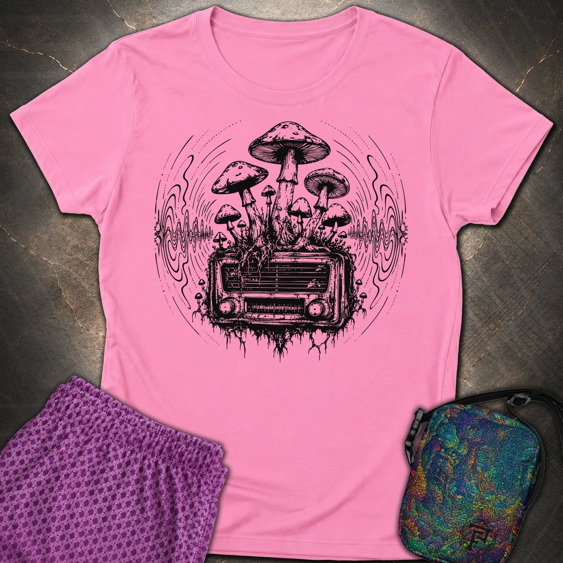 Mushroom Radio - Mushroom Radio Womens T-Shirt - Azalea