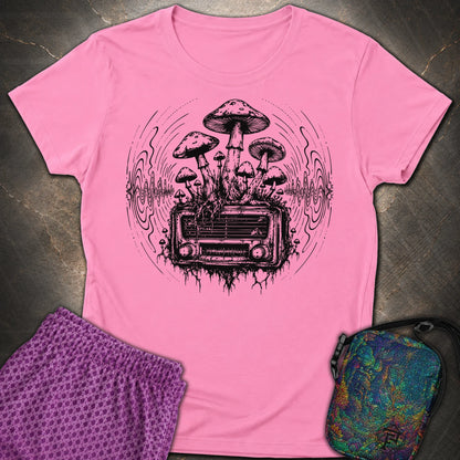 Mushroom Radio - Mushroom Radio Womens T-Shirt - Azalea