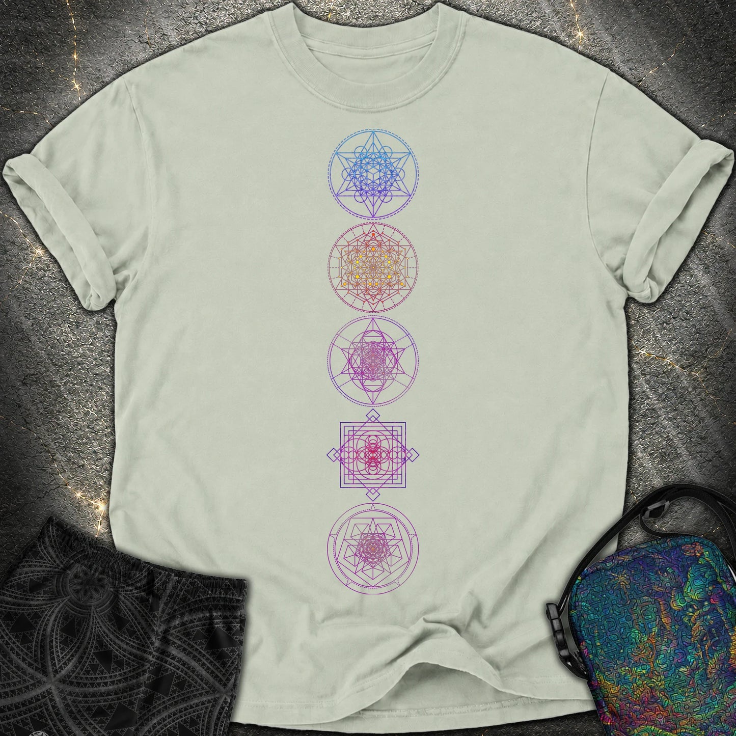 Sacred Geometry T-Shirt - Sacred Geometry Comfort T-Shirt - Bay