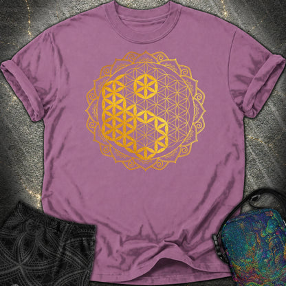 Yin Yang Gold Mandala Comfort T-Shirt - Yin Yang Gold Mandala Comfort T-Shirt - Berry