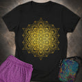 64 Tetrahedron Metatron Grid Womens T-Shirt