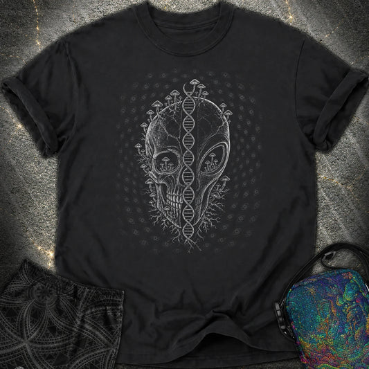 Alien Skull DNA Evolution Comfort T-Shirt - Alien Skull  DNA Evolution Comfort T-Shirt - Black