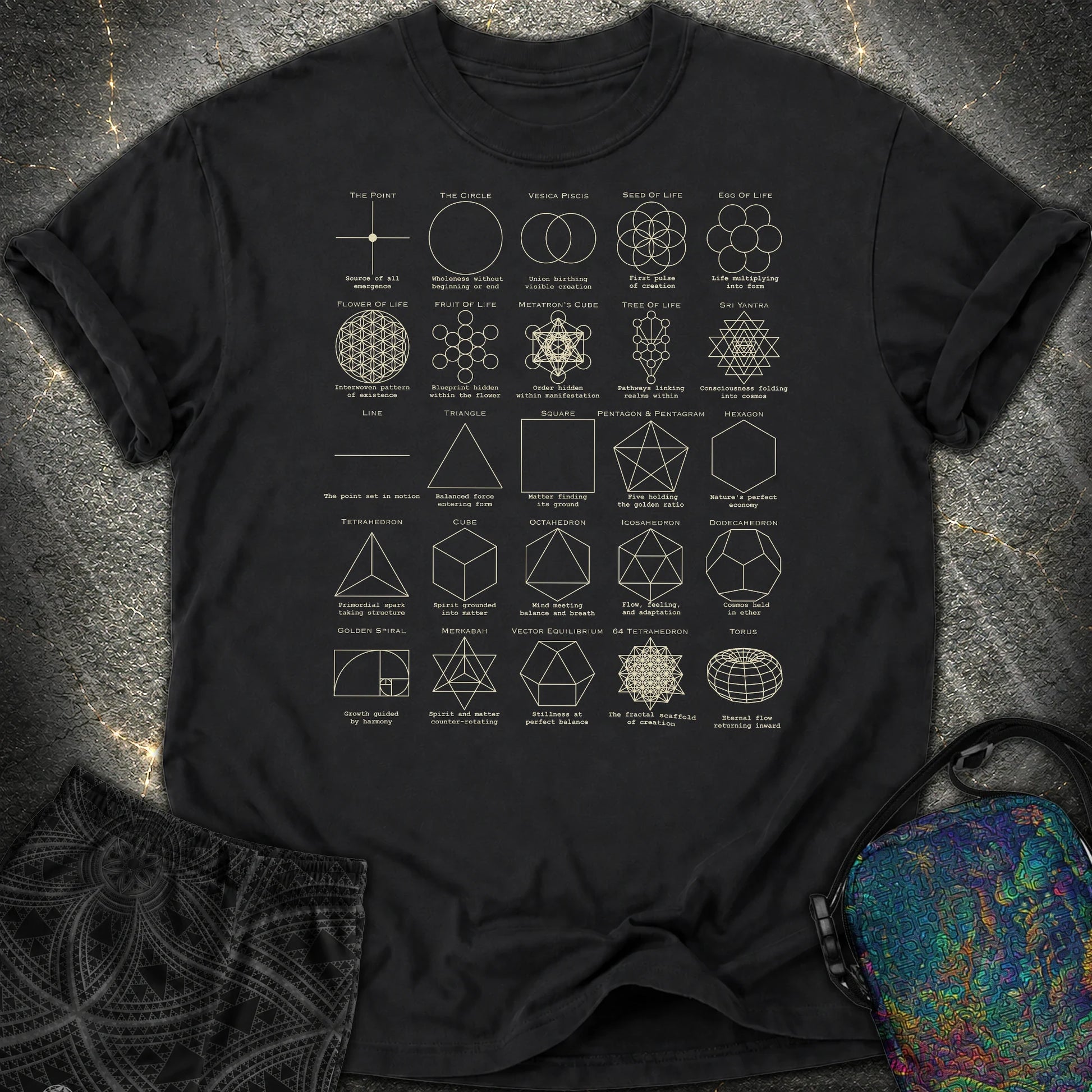 Sacred Geometry Figures Comfort T-Shirt - Sacred Geometry Figures Comfort T-Shirt - Black