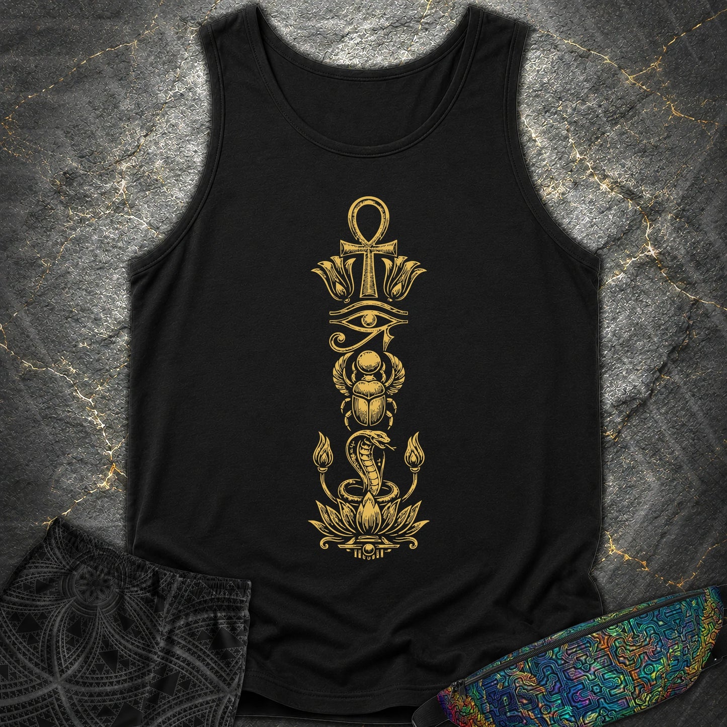 Ancient Egyptian Symbol Totem - Ancient Egyptian Symbol Totem Comfort Tank Top - Black