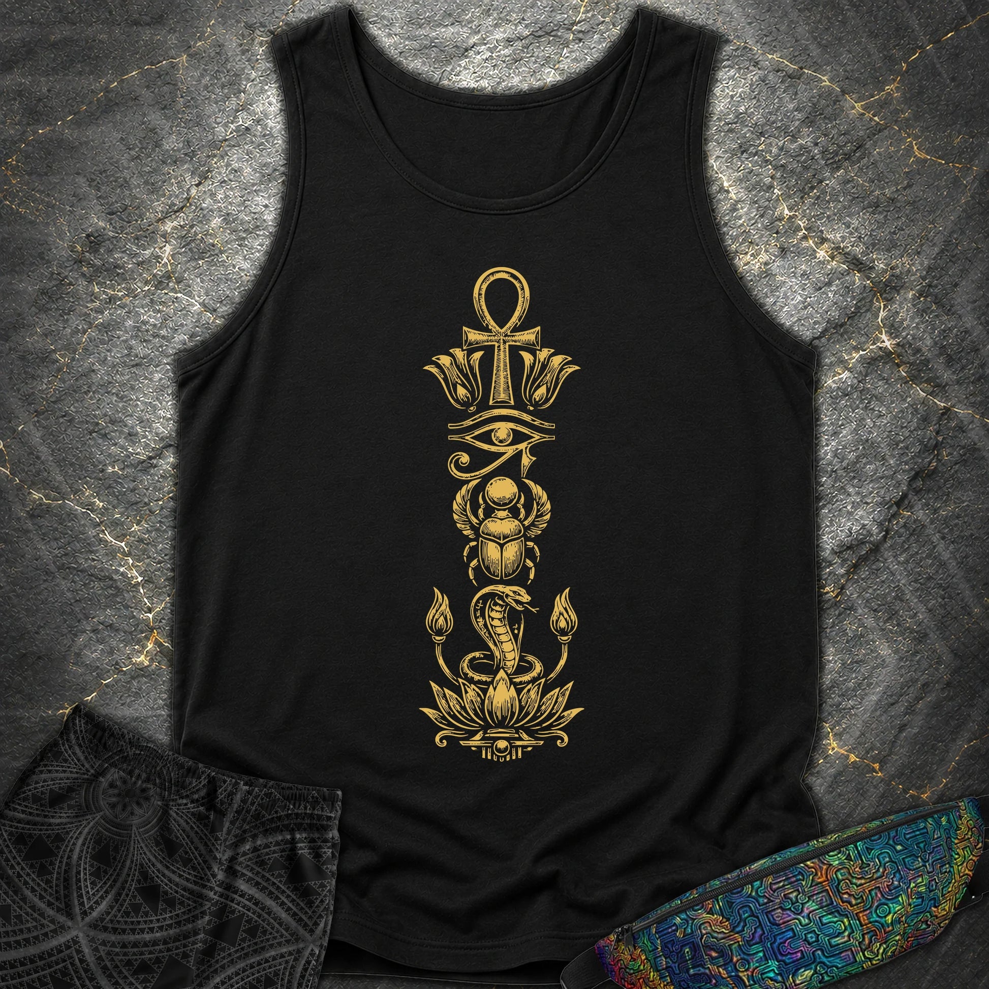 Ancient Egyptian Symbol Totem - Ancient Egyptian Symbol Totem Comfort Tank Top - Black