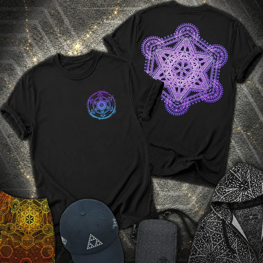 Intricate Metatron's Cube 2 Sided T-Shirt - Intricate Metatron's Cube 2 Sided T-Shirt - Black